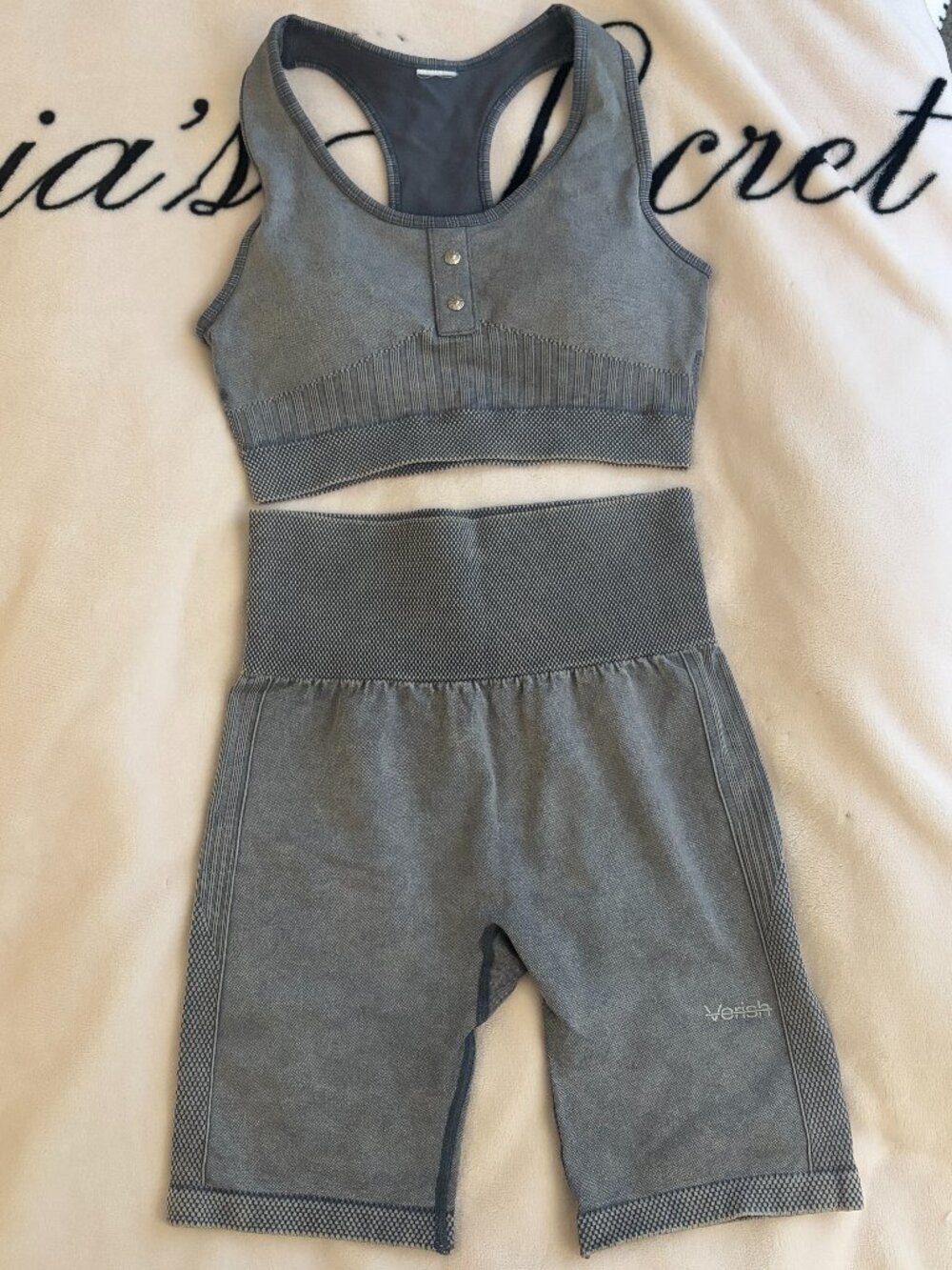 Verish Korea AllTension Blue Tint Activewear Set Sports Bra + Biker Shorts
